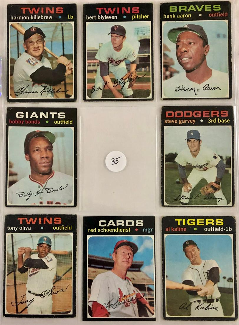 LOT 8 TOPPS 1971 BASEBALL STAR CARDS - HANK AARON, (1 of 4)