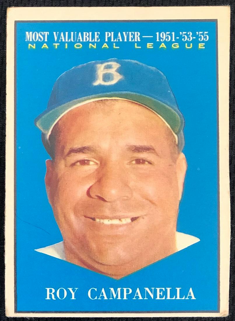 1961 TOPPS ROY CAMPANELLA MVP SUBSET: CLEAN BLUE BACKGROUND - EX PLUS CONDITION