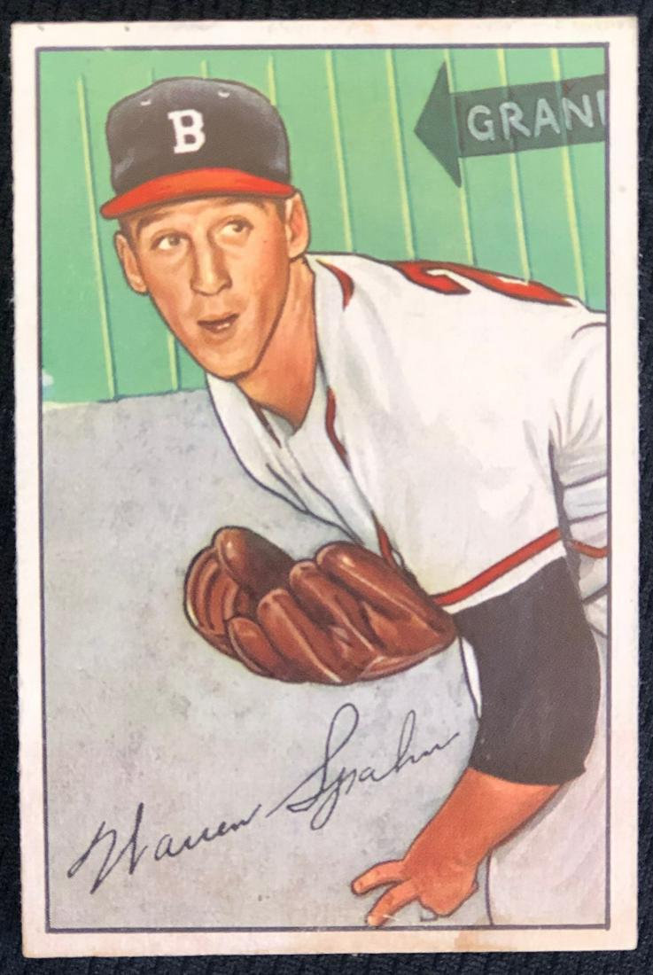 1952 BOWMAN WARREN SPAHN HOF BASEBALL CARD (1 of 3)