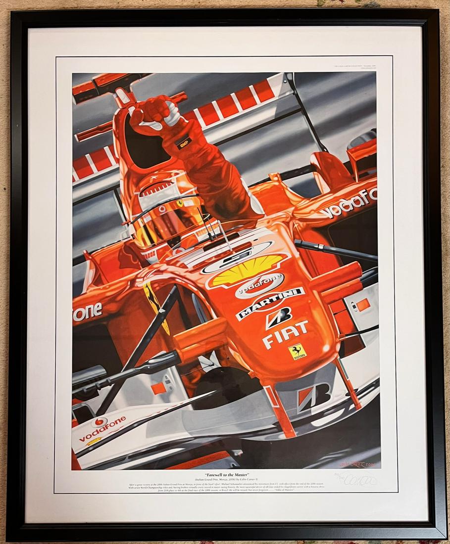 FRAMED "FAREWELL TO THE MASTER" RACING POSTER - MICHAEL (1 of 4)