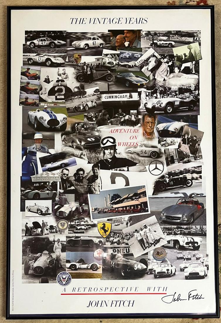 FRAMED "THE VINTAGE YEARS" RACING POSTER SIGNED BY JOHN (1 of 7)