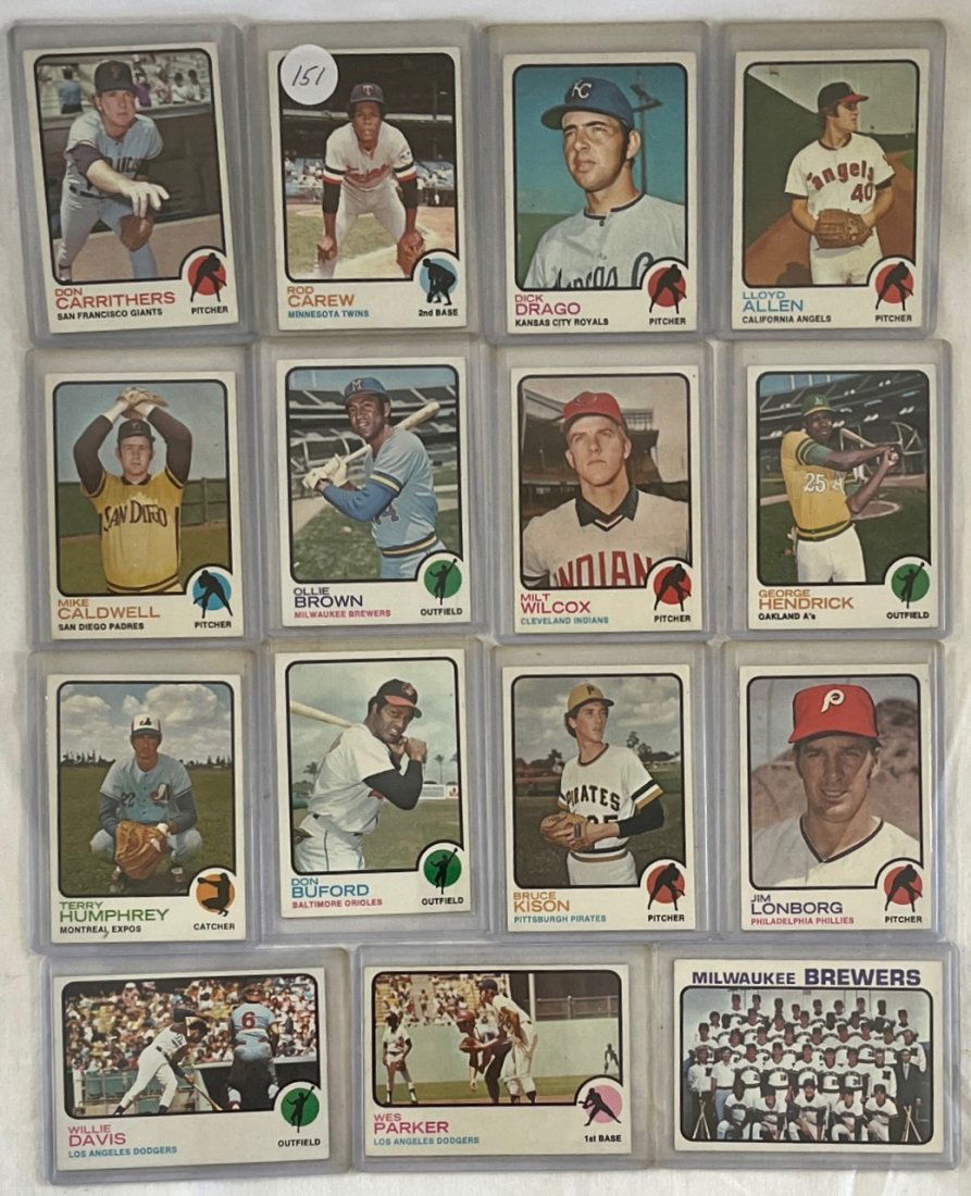 LOT 15 TOPPS 1973 BASEBALL CARDS (1 of 9)