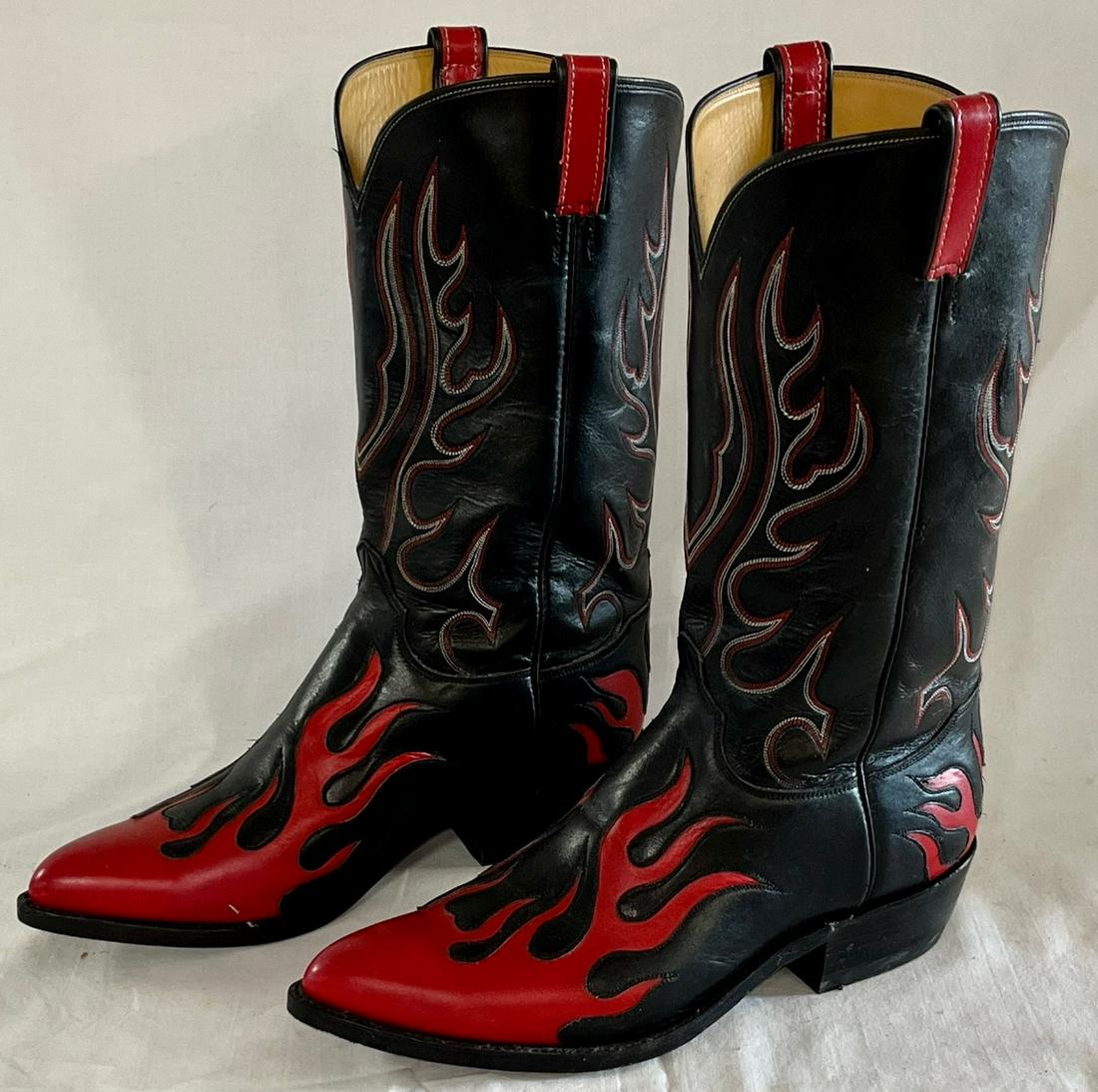 MURGA LEATHER RED & BLACK "FLAME" BOOTS (1 of 15)