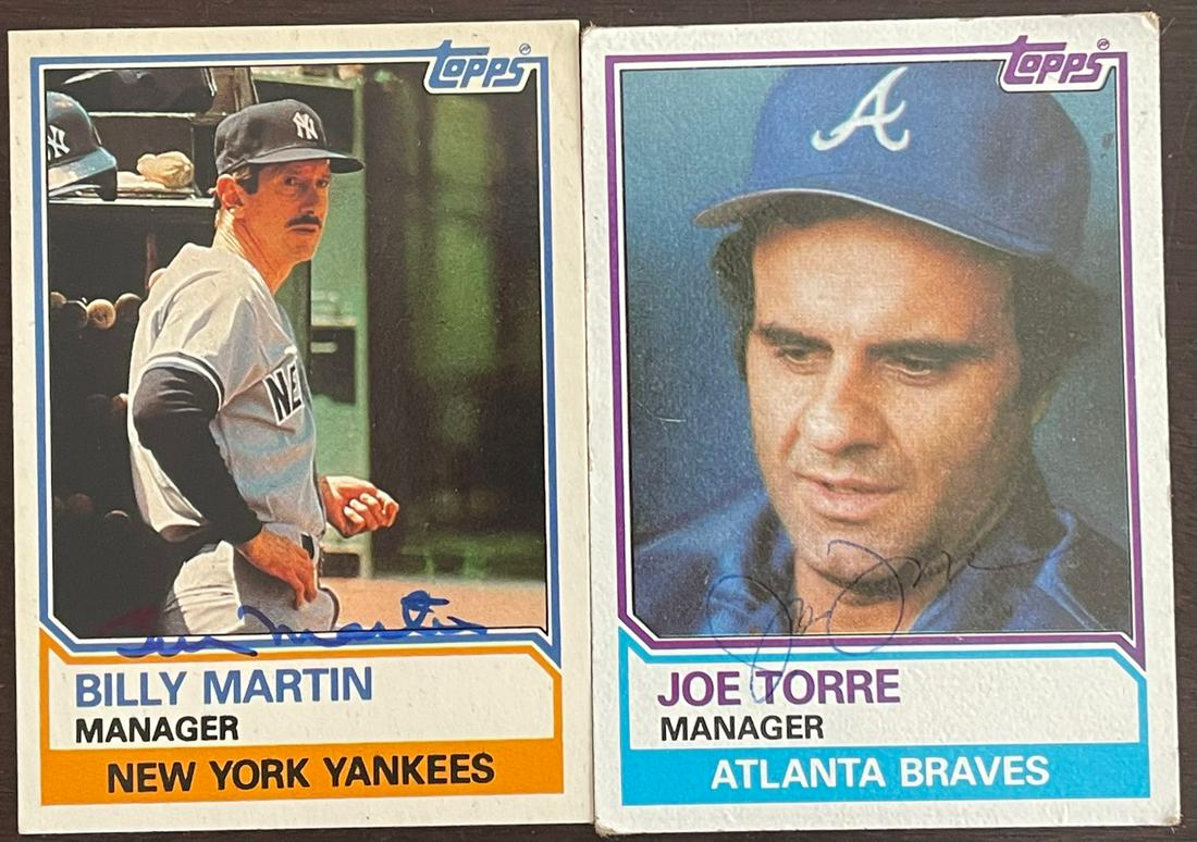 LOT 2 TOPPS 1983 BASEBALL MANAGER CARDS - AUTOGRAPHED (1 of 4)