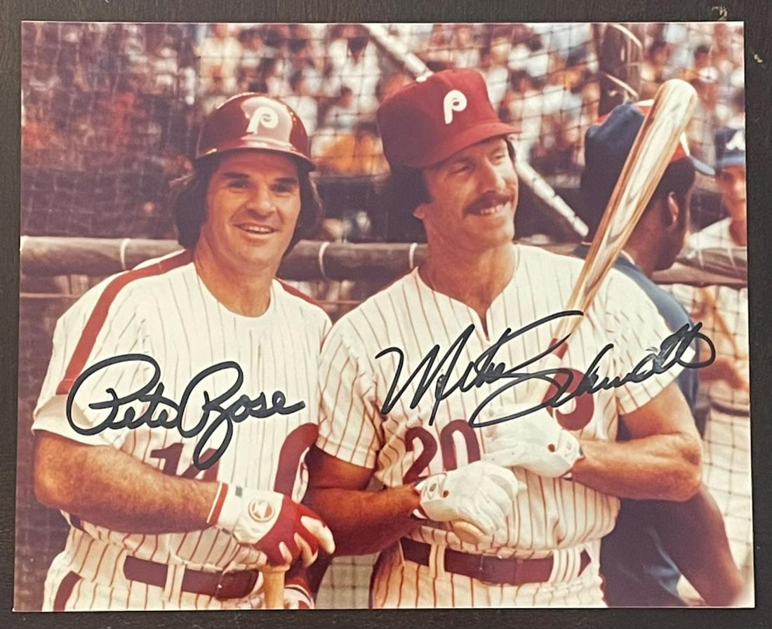PETE ROSE / MIKE SCHMIDT AUTOGRAPHED 8" X 10" (1 of 2)