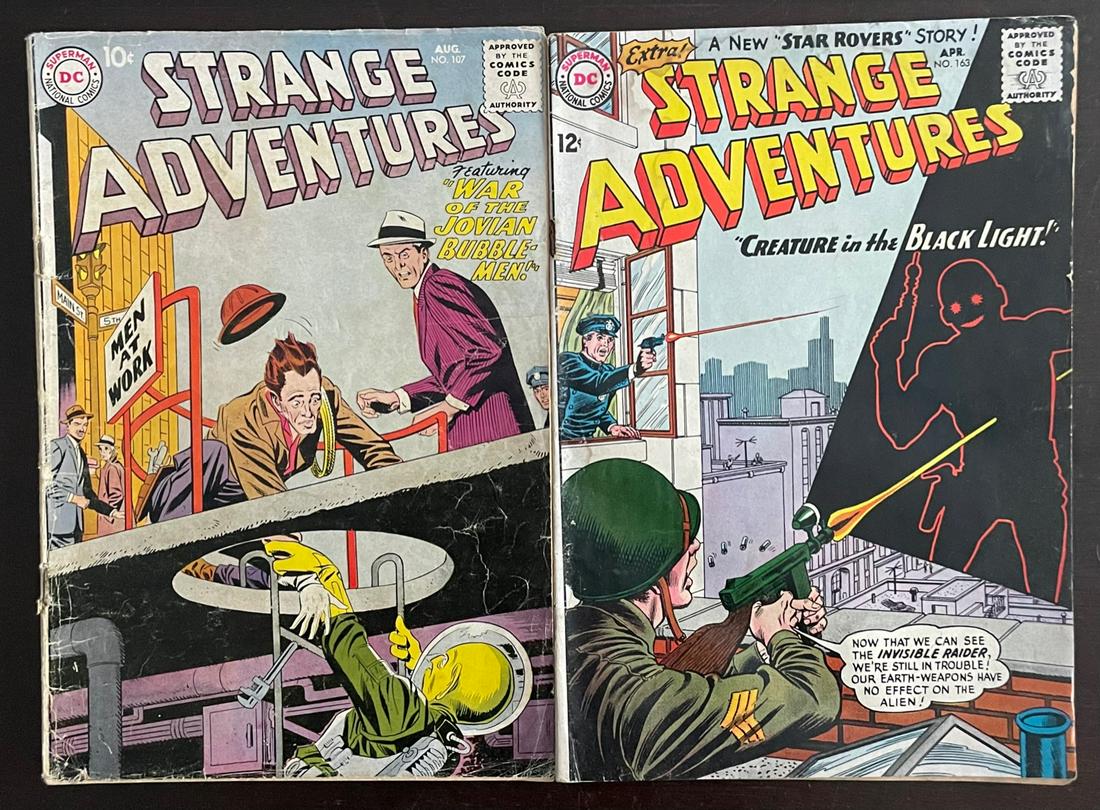 LOT 2 VINTAGE STRANGE ADVENTURES COMIC BOOKS (1 of 2)