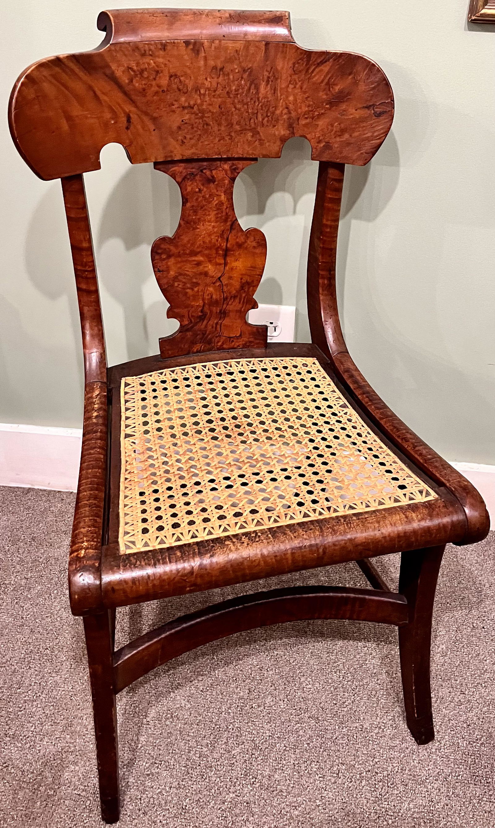 19TH C. TIGER & BIRDSEYE MAPLE CHAIR (1 of 3)