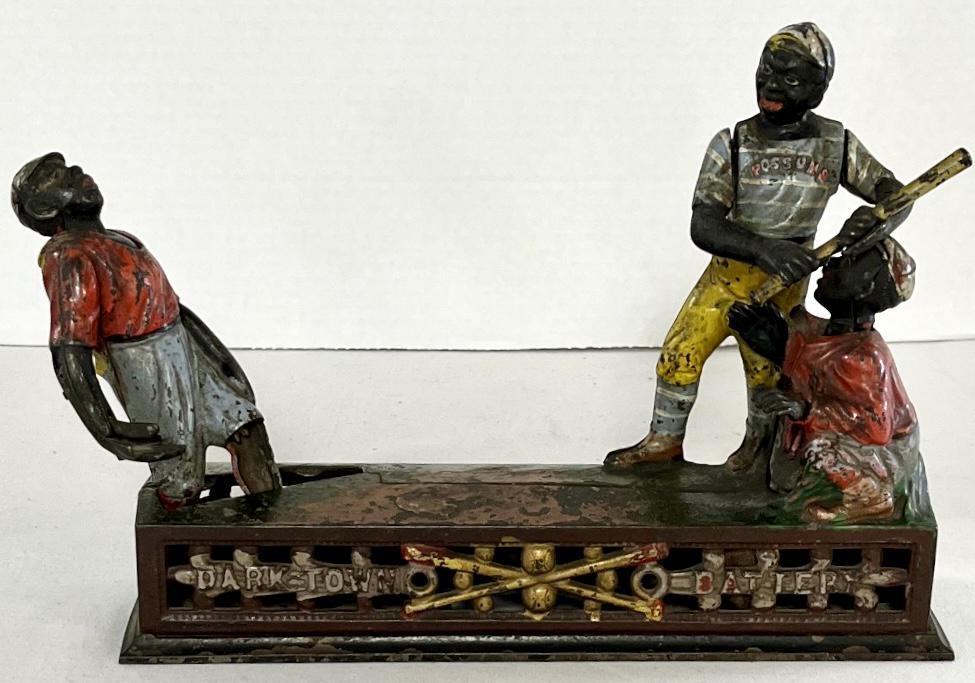 ORIGINAL "DARK TOWN BATTERY" BASEBALL MECHANICAL BANK (1 of 20)