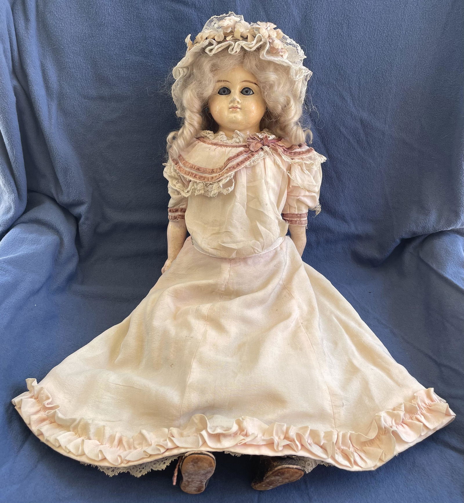ANTIQUE GERMAN COMPOSITION 19" DOLL W/ ORIGINAL CLOTHES (1 of 12)