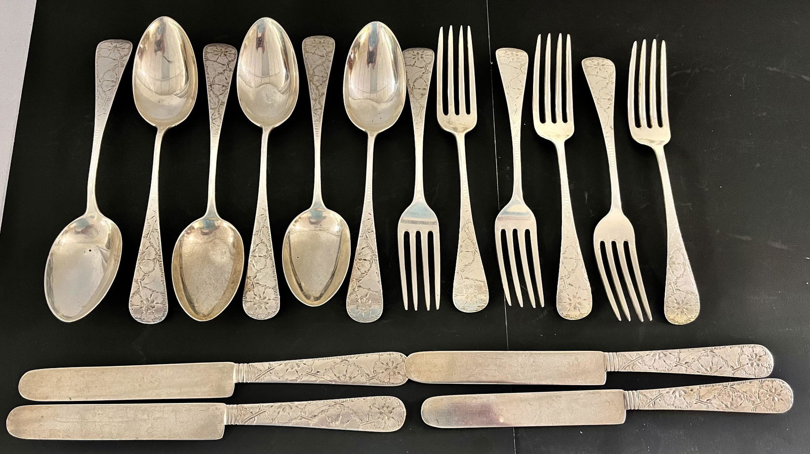 LOT 16 PCS STERLING SILVER FLATWARE (1 of 9)