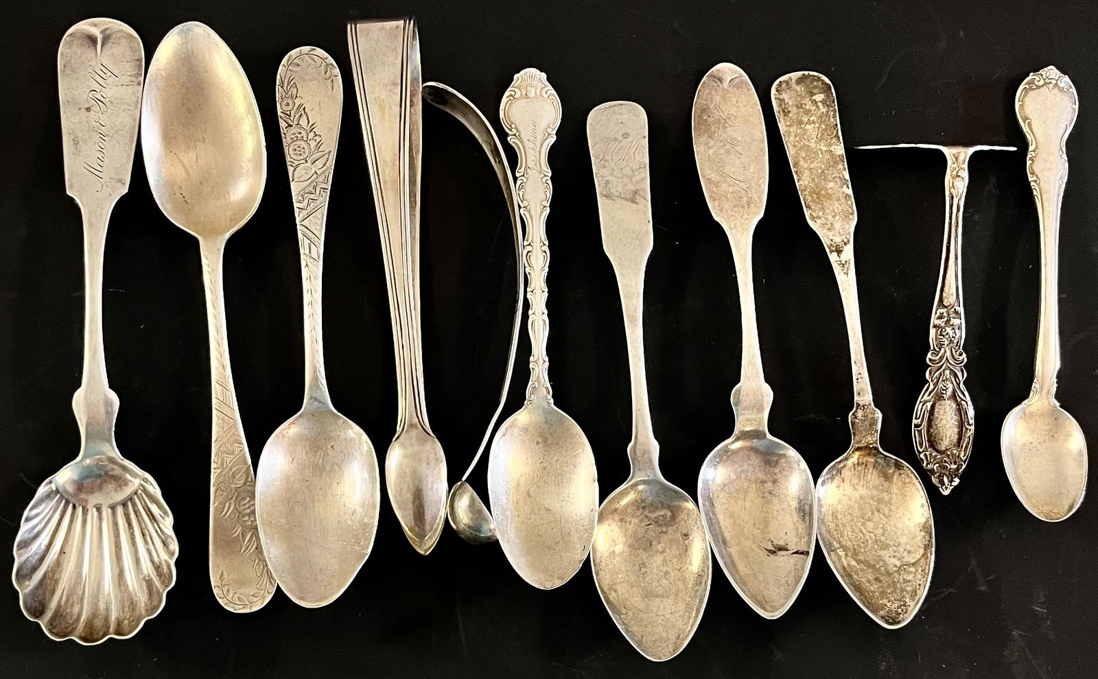 LOT 11 PCS STERLING SILVER AND COIN SILVER (1 of 10)