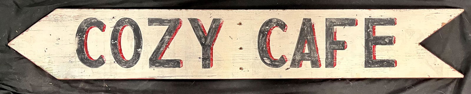 VINTAGE WOODEN "COZY CAFE" HAND PAINTED SIGN (1 of 7)