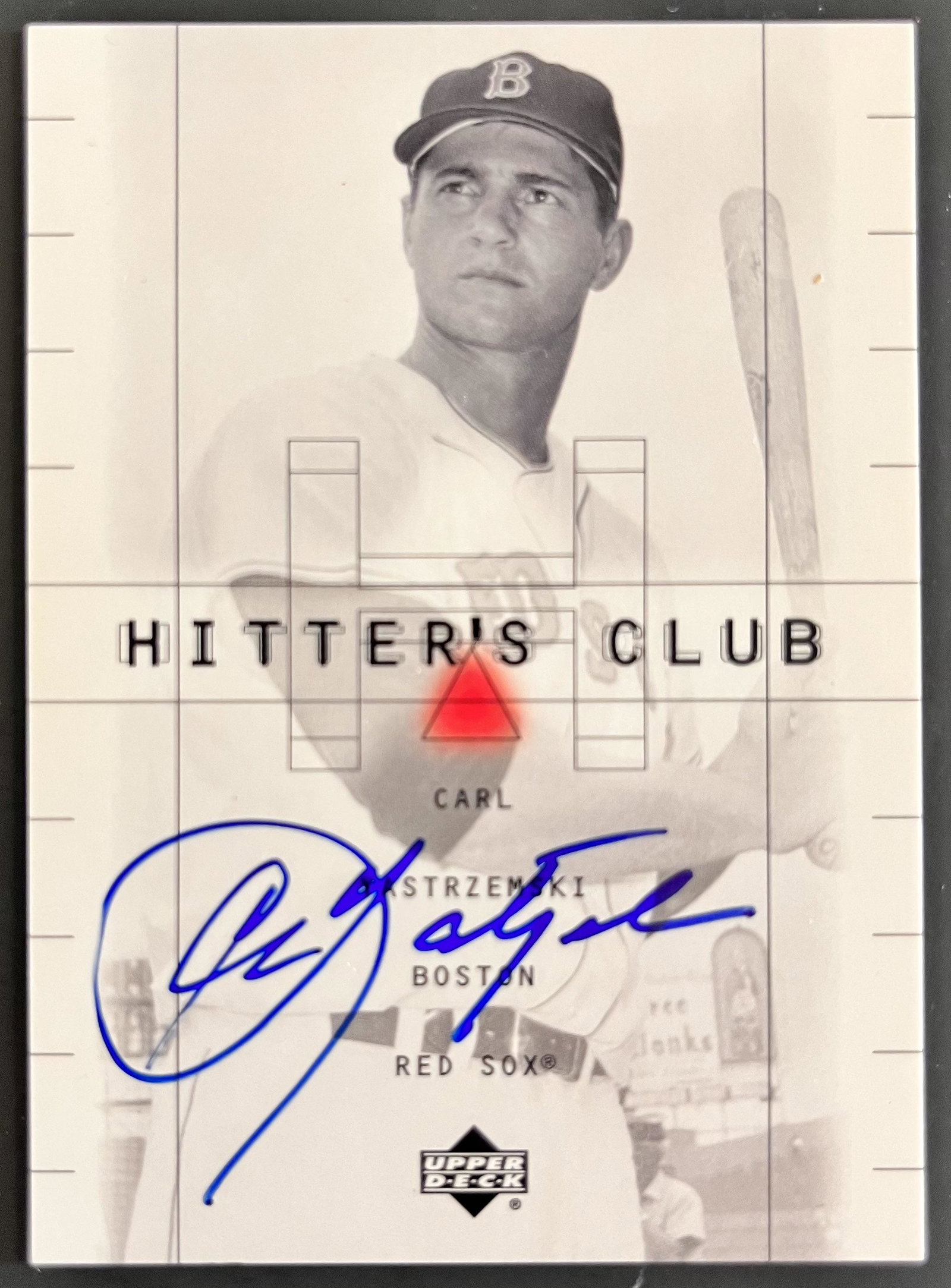1999 UPPER DECK HITTERS CLUB AUTOGRAPHED CARL YASTRZEMSKI CARD: 1999 UPPER DECK HITTERS CLUB AUTOGRAPHED CARL YASTRZEMSKI BASEBALL CARD
