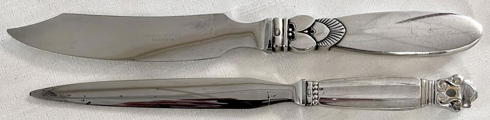 GEORG JENSEN DENMARK STERLING HANDLED LETTER OPENER & KNIFE (1 of 8)