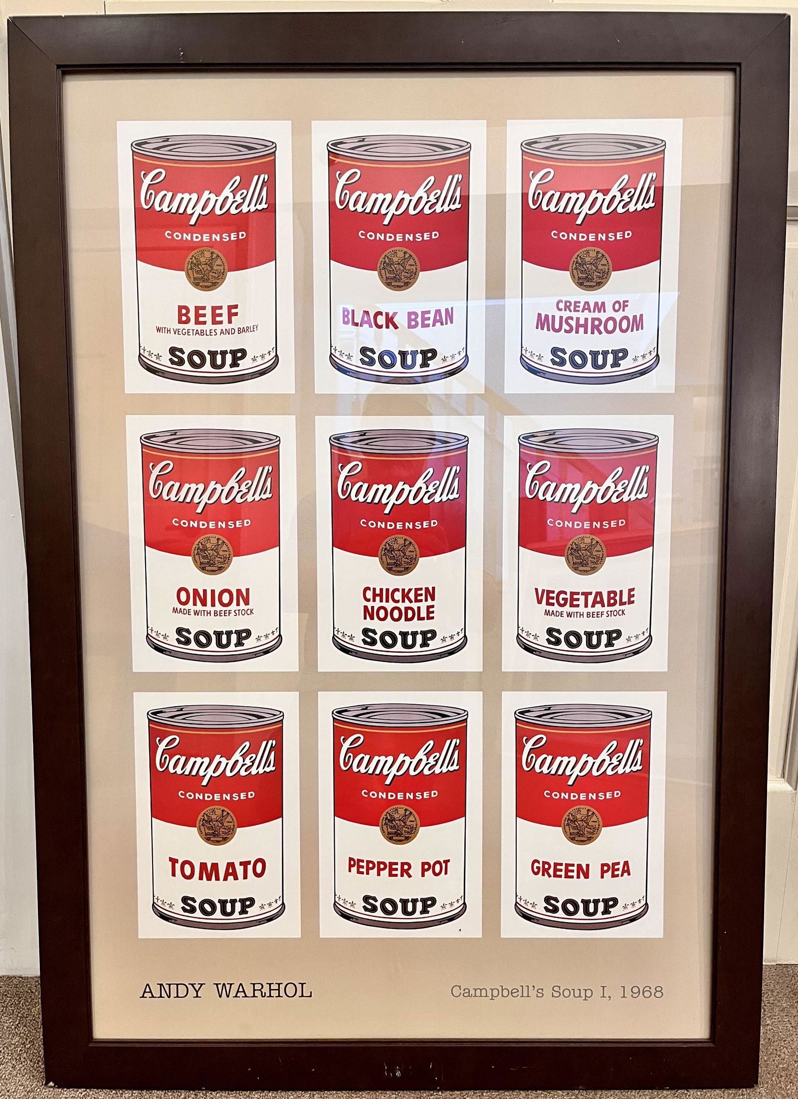ANDY WARHOL "CAMPBELL'S SOUP I, 1968" FRAMED PRINT (1 of 6)