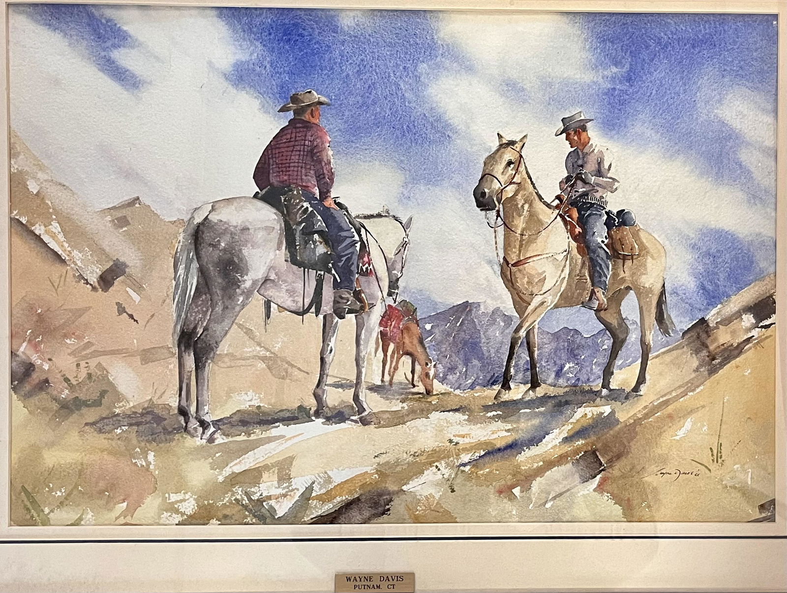 WESTERN WATERCOLOR PAINTING - WAYNE DAVIS 1904-1988 (1 of 9)