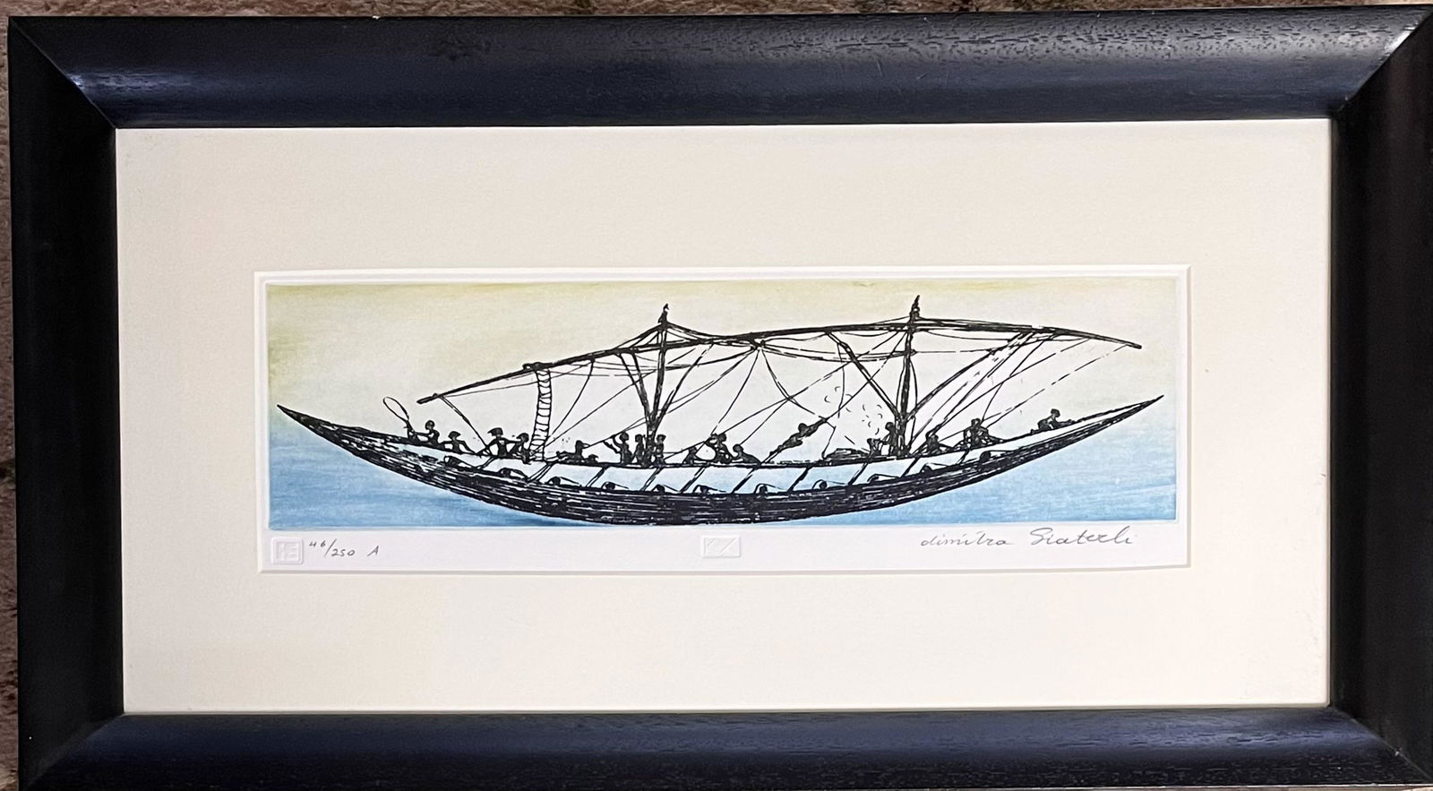 COLORED ETCHING "HELLENIC SHIP" BY DIMITRA SIATERLI (1 of 9)
