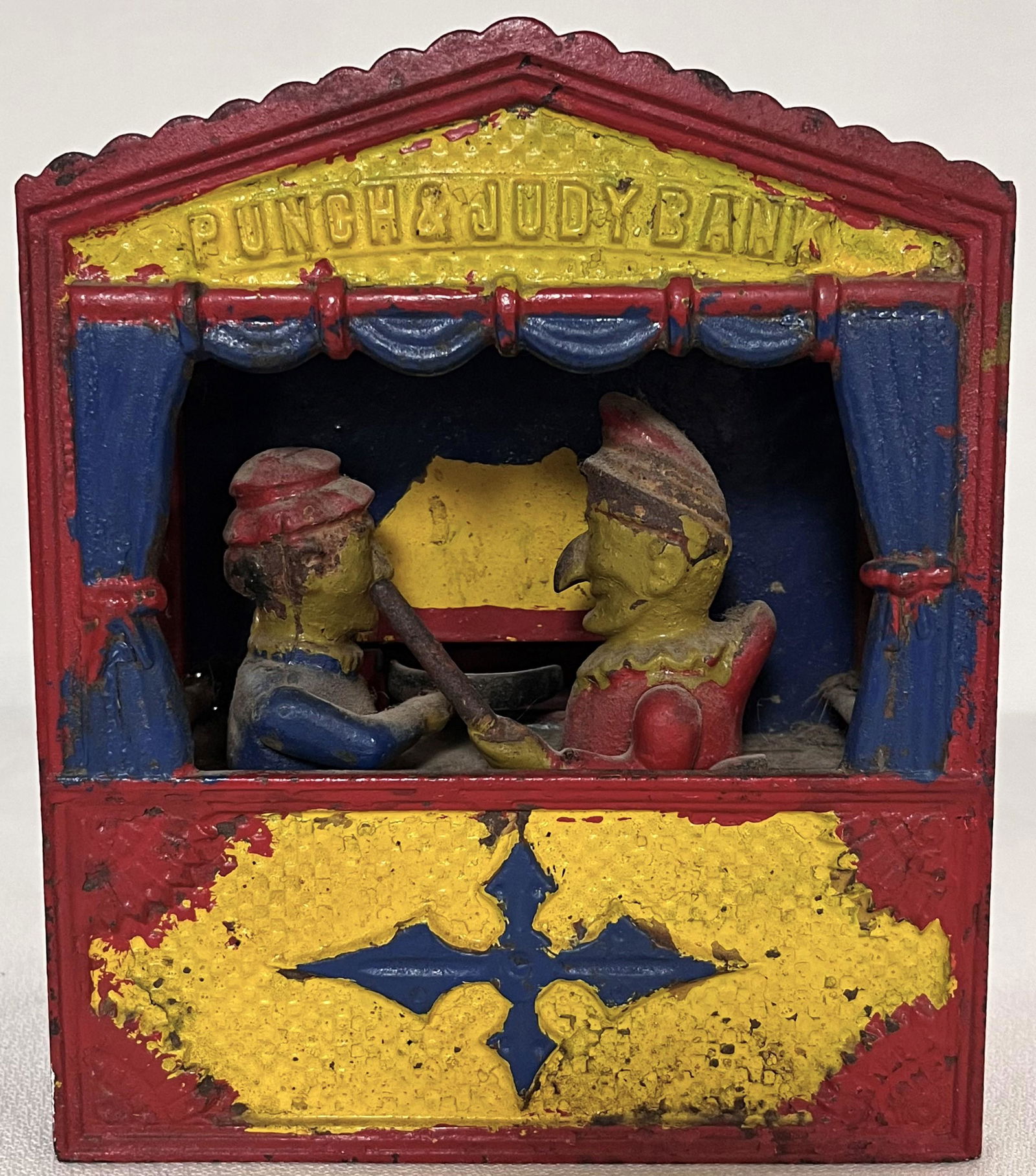 ORIGINAL CAST IRON "PUNCH & JUDY" MECHANICAL BANK Feb 26, 2023