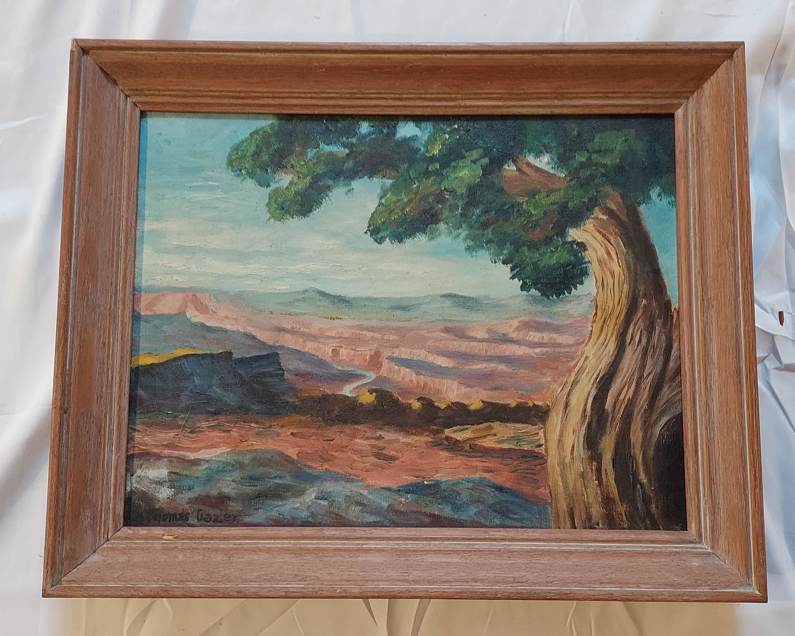 Thomas Gazer Oil on canvas painting grand canyon scene (1 of 11)