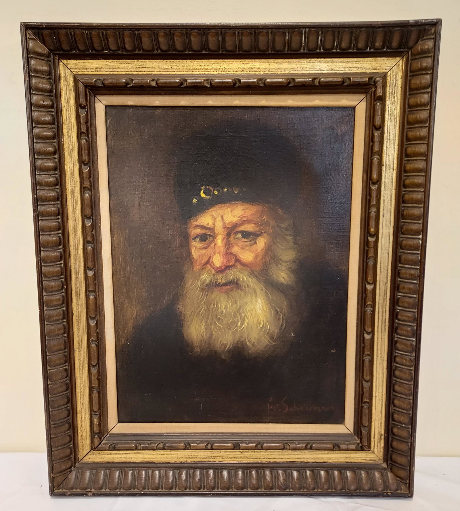 Signed illegibly Oil painting on canvas Portrait of Titanic Captain Edward J. Smith (1 of 10)