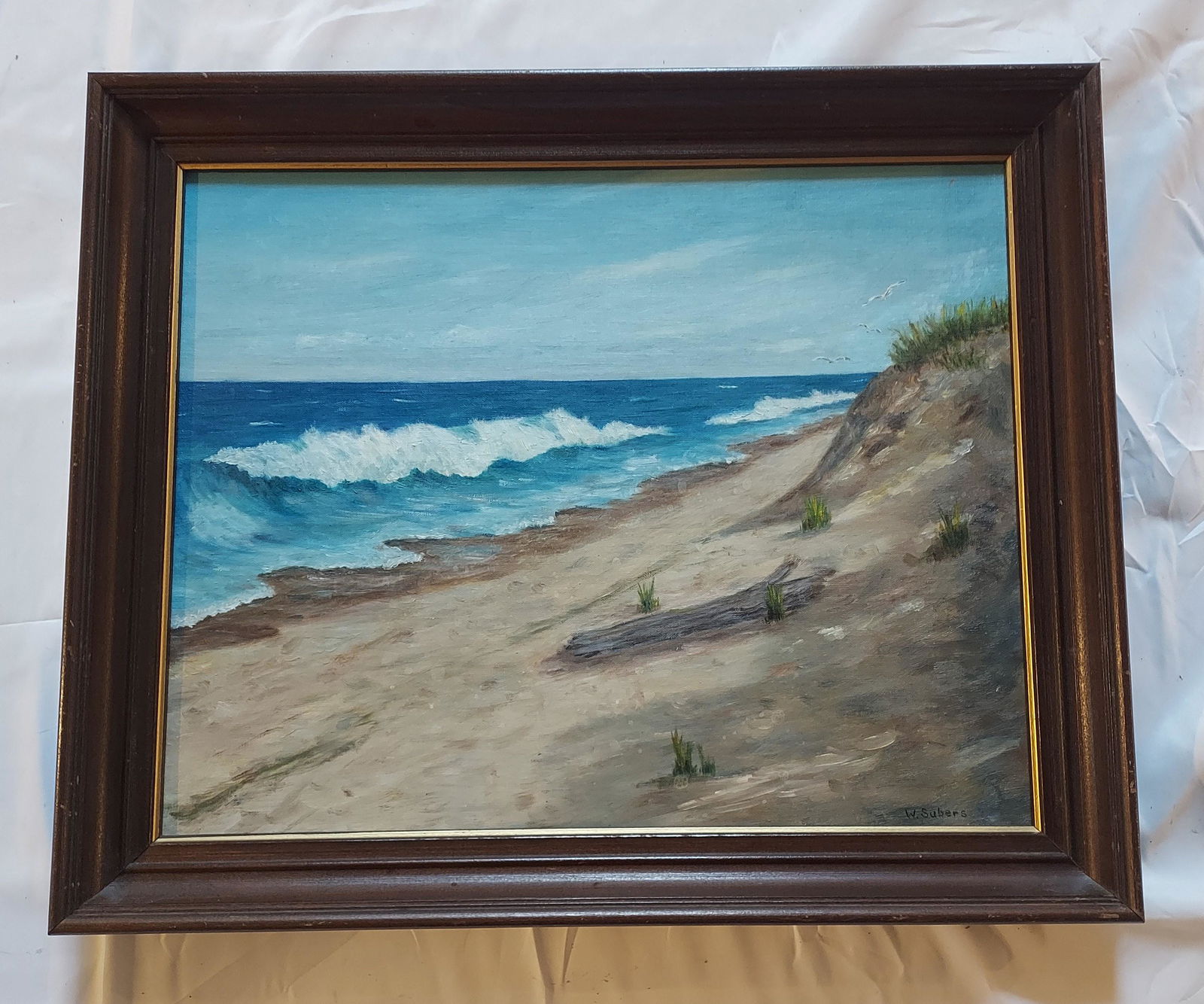 William Subers Oil on board painting of seascape Nauset Beach Cape Cod (1 of 11)
