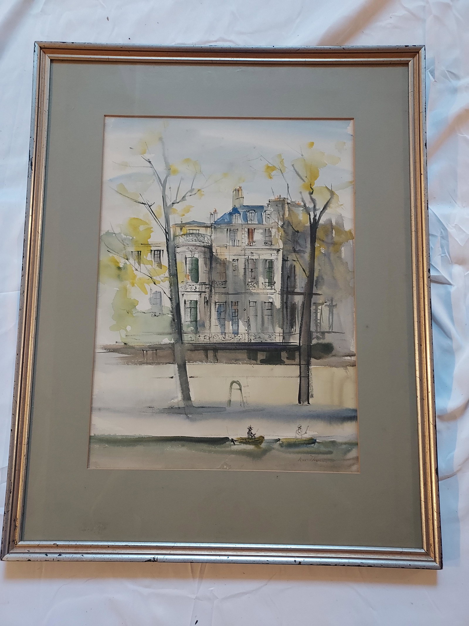 Rene William Thomas watercolor of French Chateau (1 of 11)