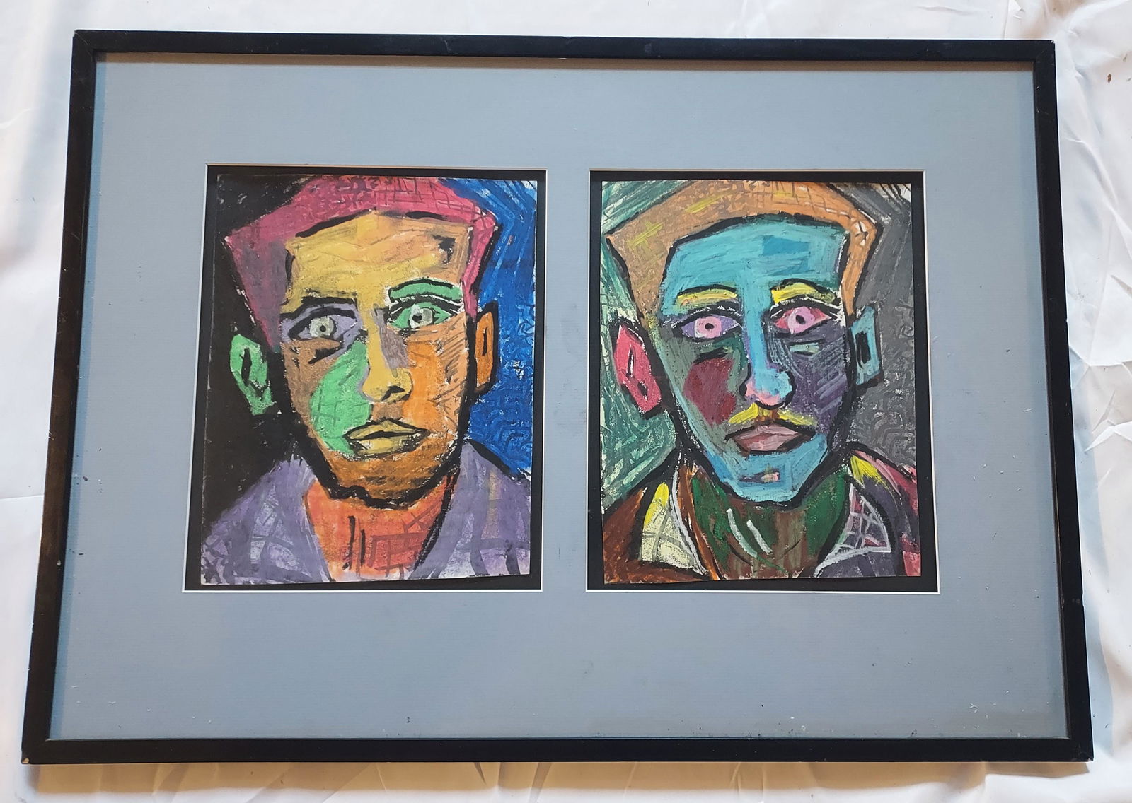 Unsigned pastel abstract portrait student study (1 of 9)