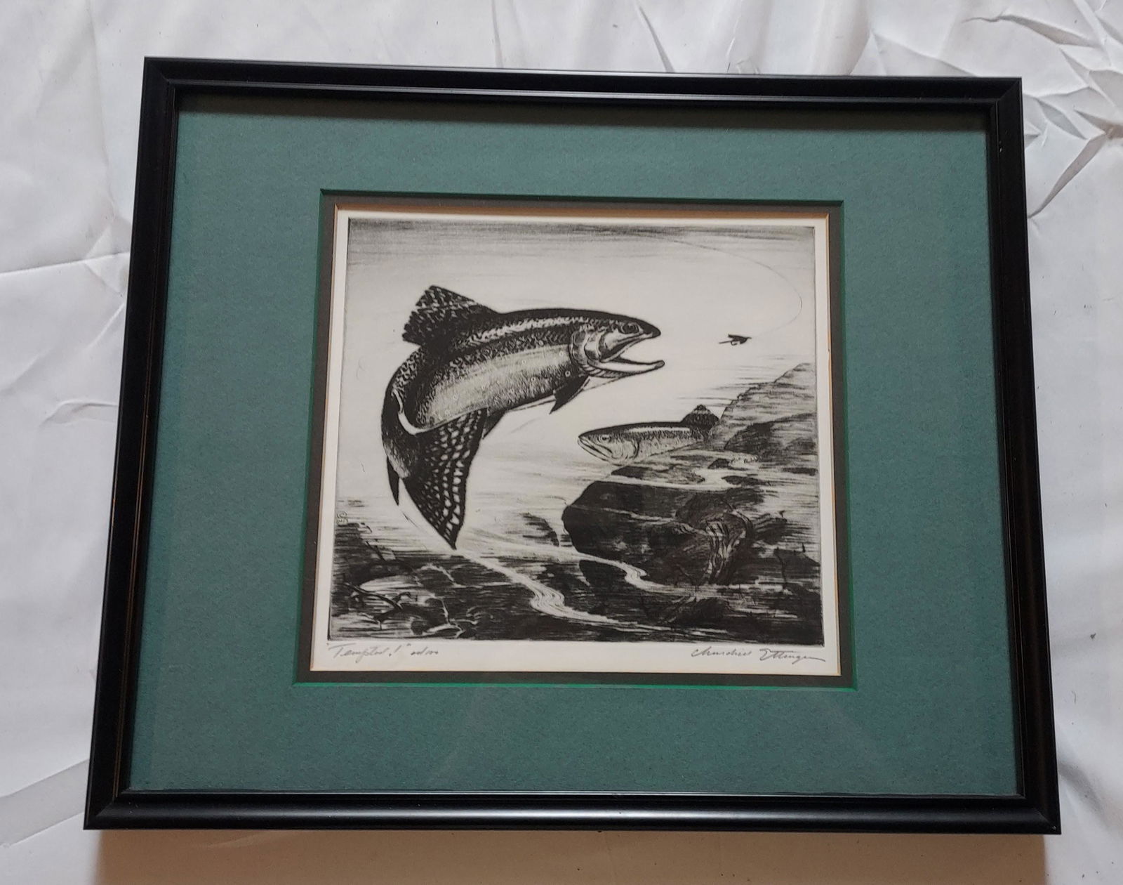 Churchill Ettinger Trout Fly fishing etching (1 of 7)