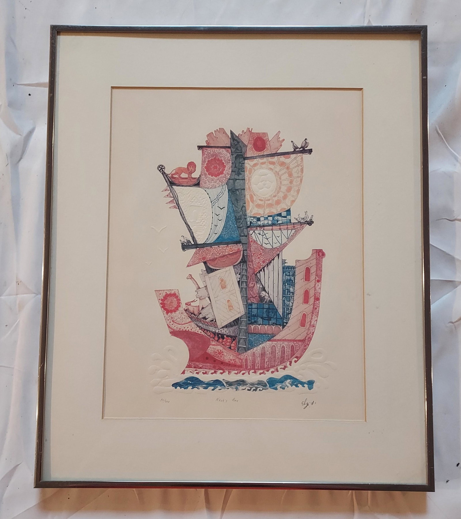 Amram Ebgi Etching Noah's ark signed and # (1 of 11)