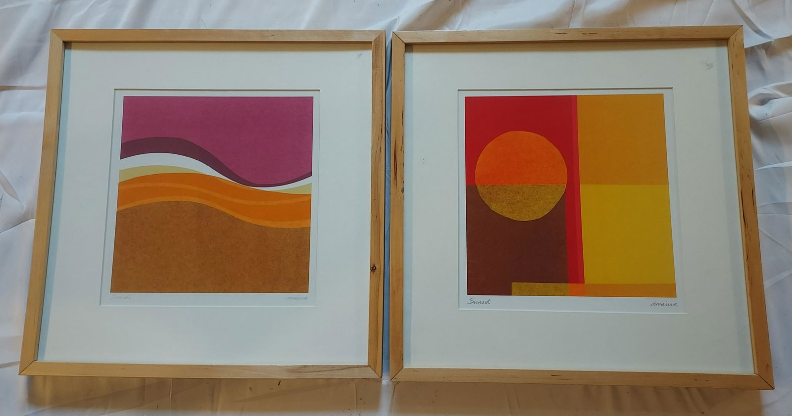 Amaina Pair of IKEA Lithographs Sunset Sands (1 of 19)