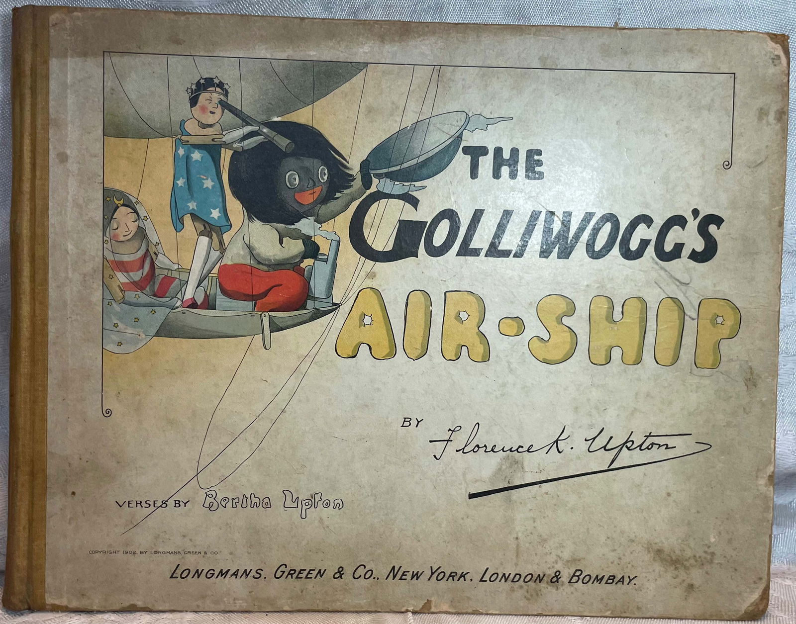 THE GOLLIWOGGS AIR-SHIP PICTURED BY FLORENCE K UPTON, FIRST EDITION, 1902 (1 of 12)