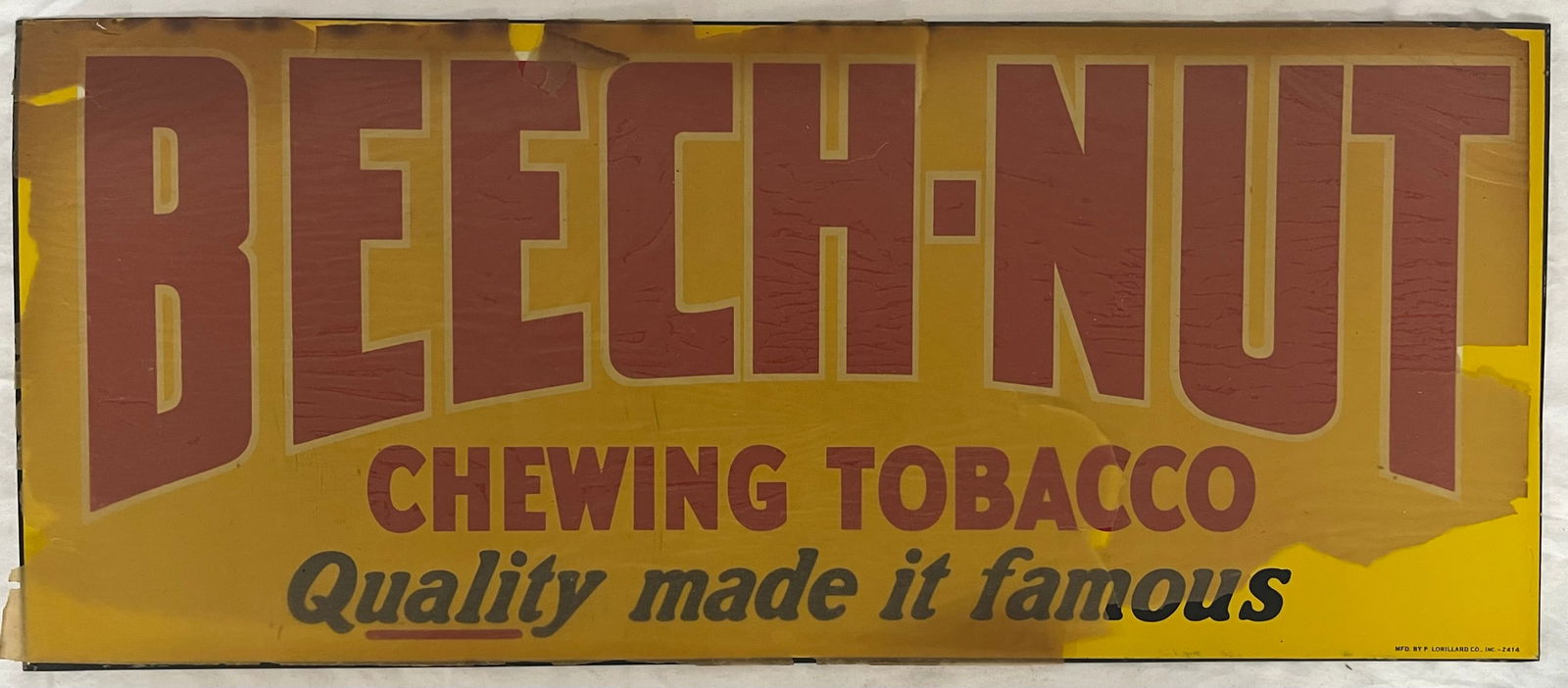 ORIGINAL NEW OLD STOCK BEECH-NUT CHEWING TOBACCO ADVERTISING SIGN (1 of 9)