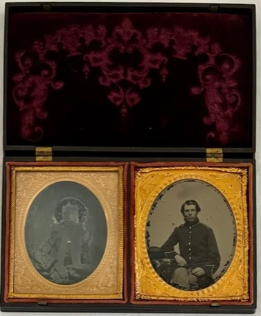 CIVIL WAR ERA DEGUERROTYPE COUPLE IN CASE (1 of 9)