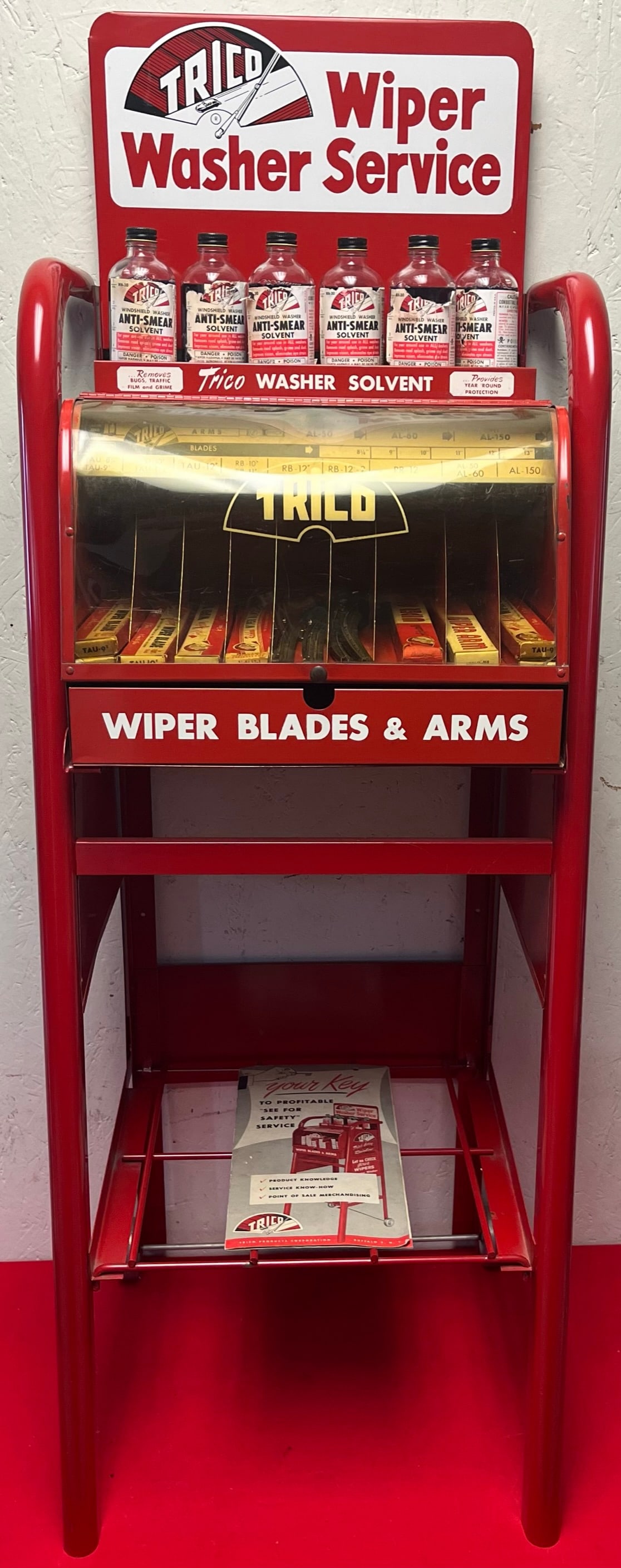 ORIGINAL TRICO WIPER WASHER SERVICE DISPLAY STAND W/ BLADES & SOLVENT (1 of 18)