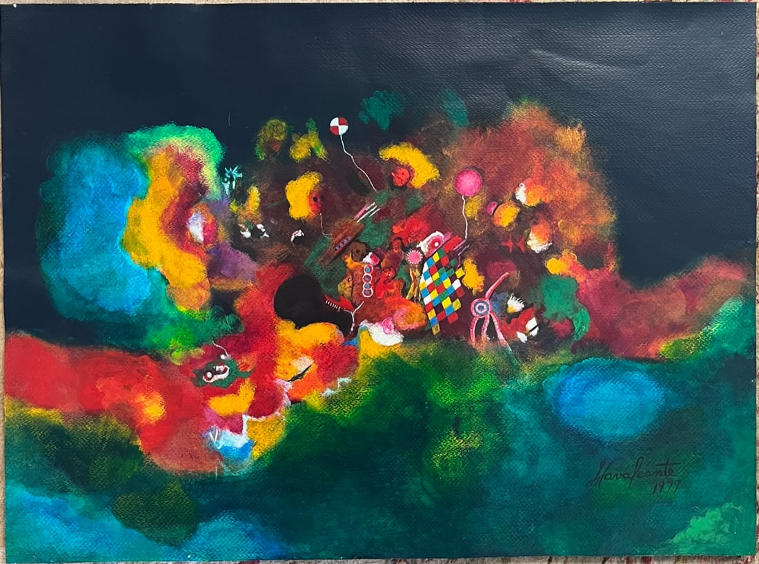 PAINTING - MIXED MEDIA ON PAPER - ARTIST SIGNED & DATED 1979 (1 of 11)