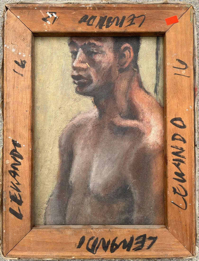 2 PAINTINGS ON ONE CANVAS - DOUBLE PORTRAIT - "1949 ROY" / "LEWANDO" (1 of 7)