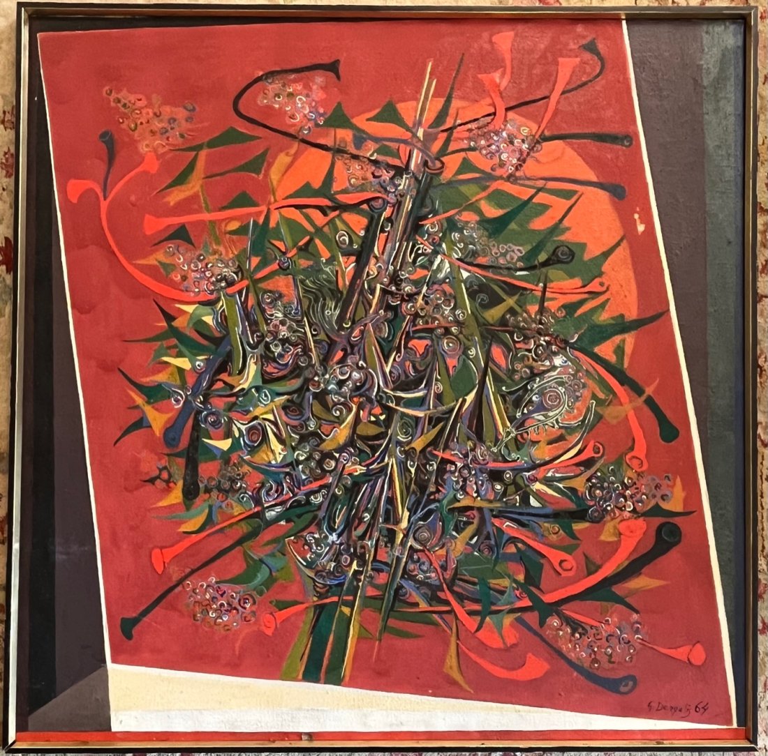 GEORGE DERGALIS 1964 ABSTRACT PAINTING (1 of 9)