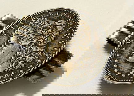 1904 MORGAN SILVER DOLLAR MONEY CLIP: 1904 MORGAN SILVER DOLLAR MONEY CLIP - 4 CLIP STAMPED "SWANK / STERLING" - 49.61 TOTAL GRAMS