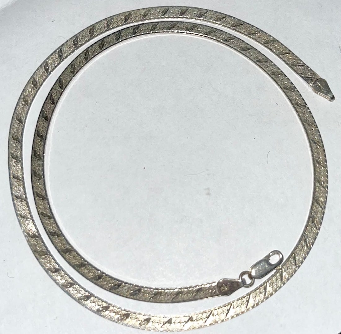 20 1/4" ITALIAN STERLING SILVER BRIGHT-CUT NECKLACE - 12.94 GRAMS (1 of 4)