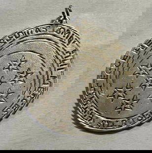 STERLING SILVER RELIGIOUS TOKEN / MEDAL - 12.33 GRAMS: STERLING SILVER RELIGIOUS TOKEN / MEDAL - 12.33 GRAMS