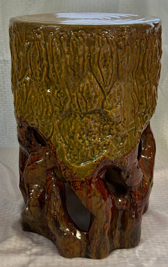 ART POTTERY 'STUMP' GARDEN SEAT (1 of 6)