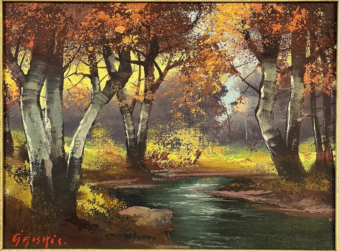 FRAMED O/C LANDSCAPE PAINTING - JOHN GABRIS - 20TH C. (1 of 7)