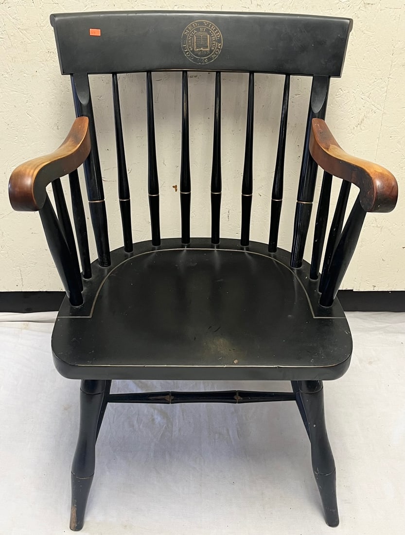NICHOLS AND STONE BLACK PAINTED ARM CHAIR (1 of 6)