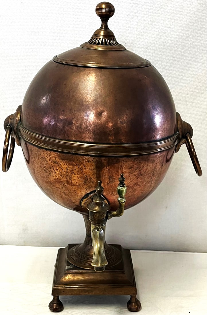 LATE 18TH EARLY 19TH C. GEORGE III COPPER & BELL METAL TEA URN (1 of 12)