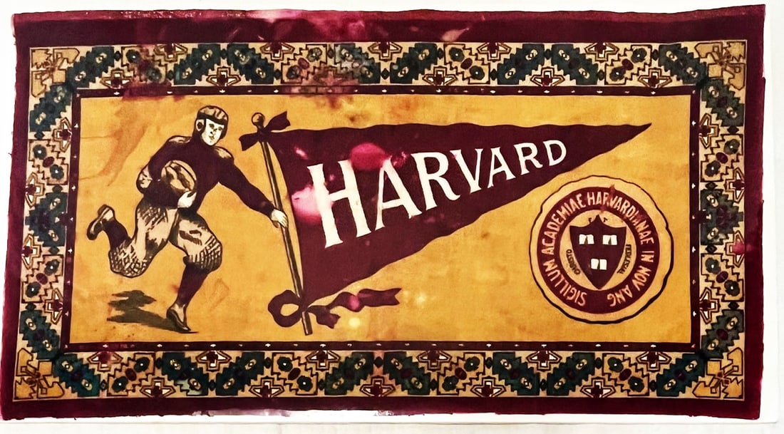 LG. C. 1900 OVERSIZED HARVARD FOOTBALL PLAYER TOBACCO FELT (1 of 7)