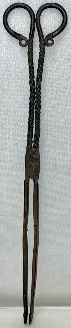 18TH, EARLY 19TH C. WROUGHT IRON PIPE / EMBER TONGS (1 of 11)