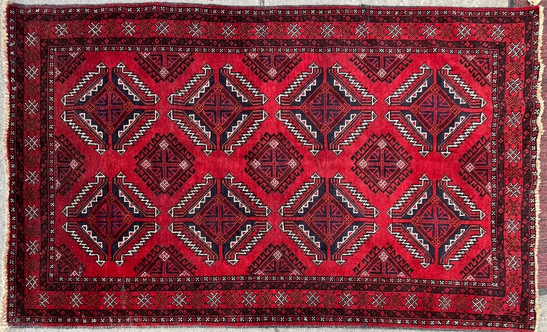 VINTAGE TURKISH HAND KNOTTED CARPET / RUG -  6' 6" X 4' 1" (1 of 6)