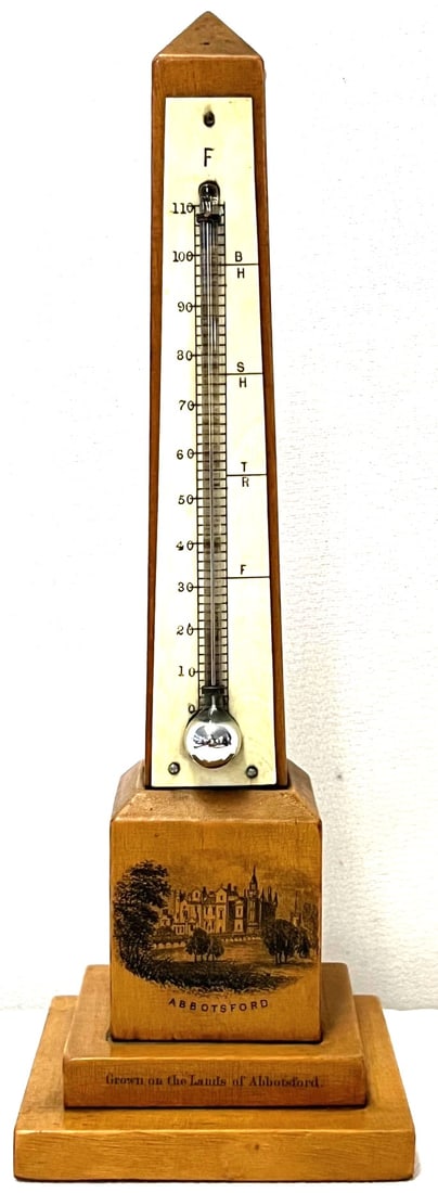 ANTIQUE MAUCHLINE WARE THERMOMETER IN AN OBELISK FORM (1 of 11)