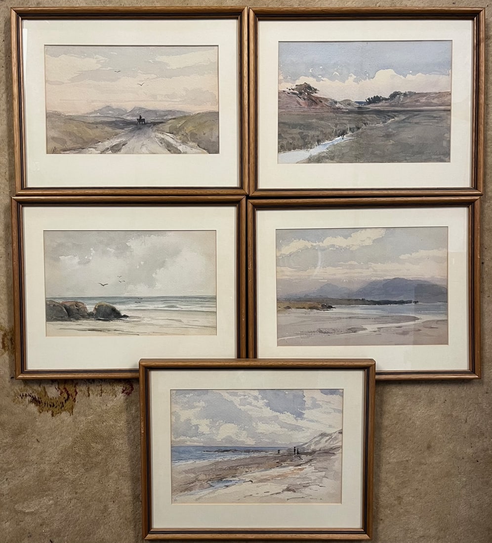 5 SMALL FRAMED WATERCOLOR LANDSCAPE & SEASCAPE PAINTINGS (1 of 15)