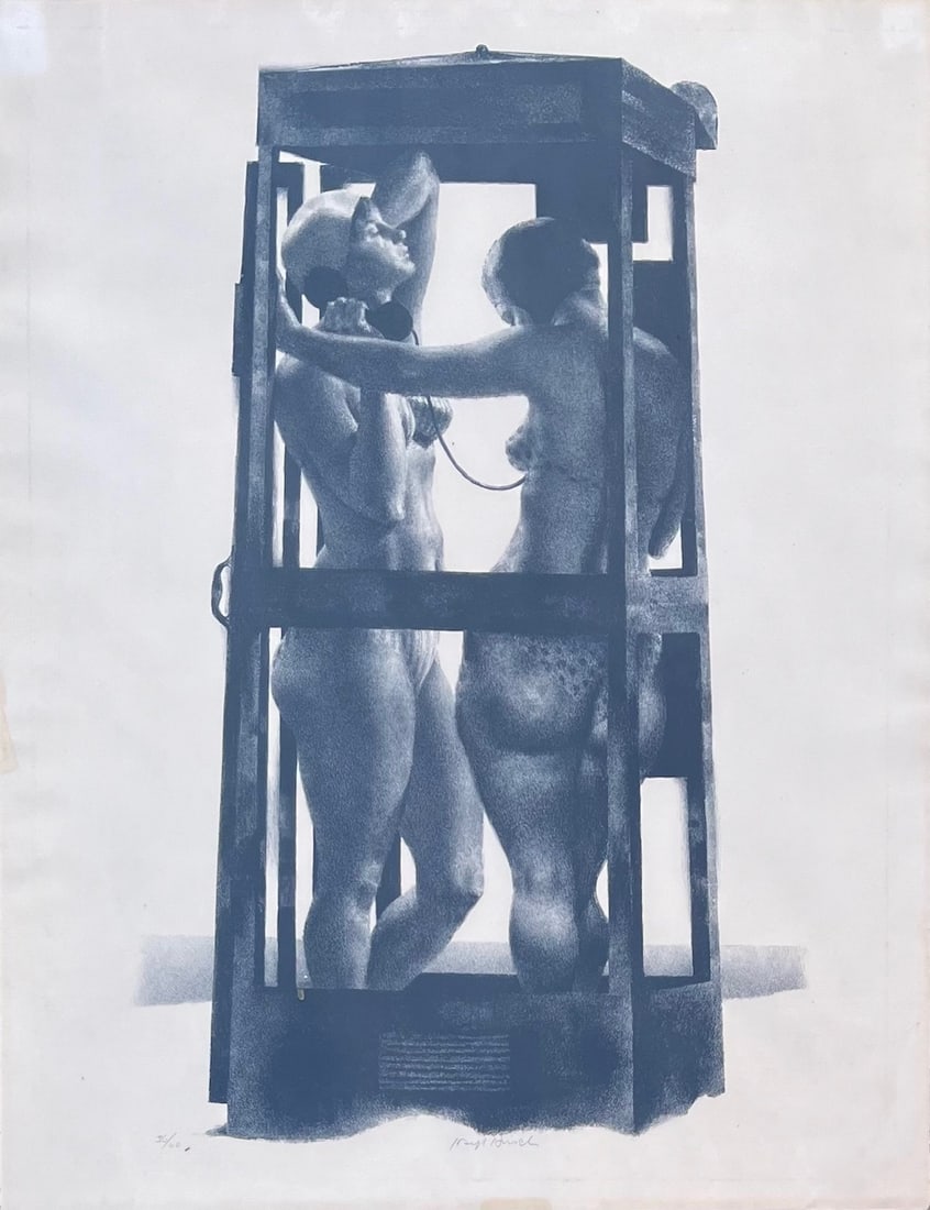 LIMITED EDITION 36/60 ARTIST SIGNED LITHOGRAPH JOSEPH HIRSCH "BOOTH", 1964 (1 of 8)